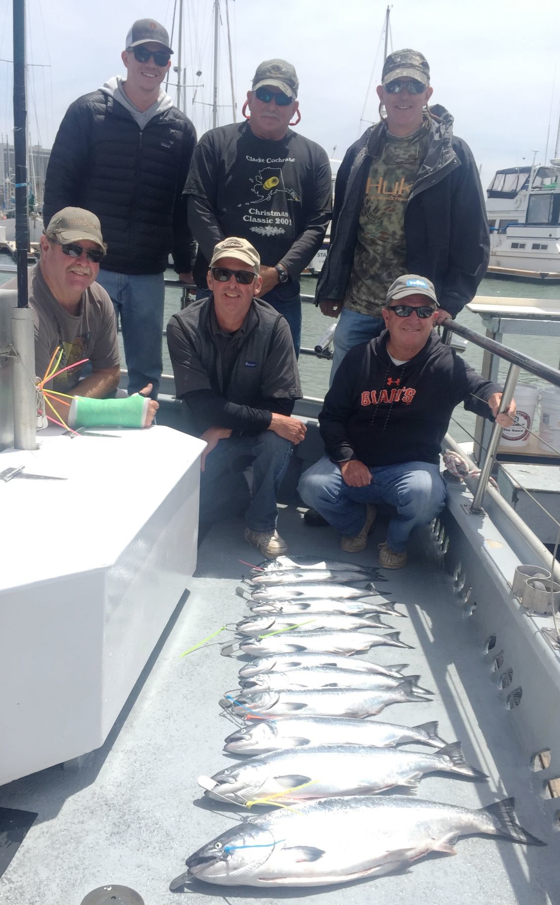 St. Helena anglers Kelly Sprott, Jeff Maxfield, Brent Randol, Alec Fetzer, Tom Hoppe and Pat Fetzer